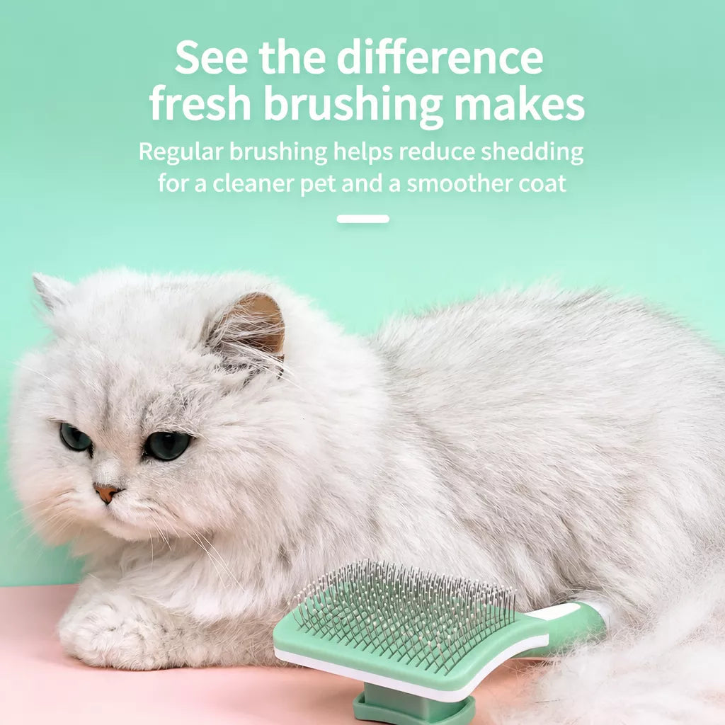 Self-Cleaning Pet Grooming Brush for Dogs and Cats