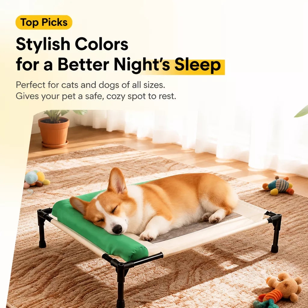 Elevated Pet Cot Bed with Removable Washable Cover