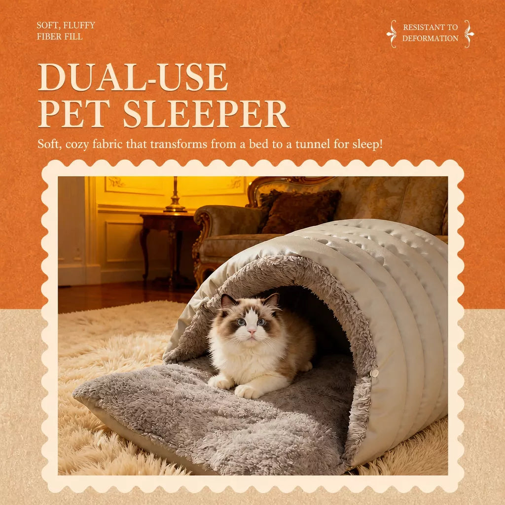 Enclosed Faux Fur Pet Bed for Cats and Small Dogs