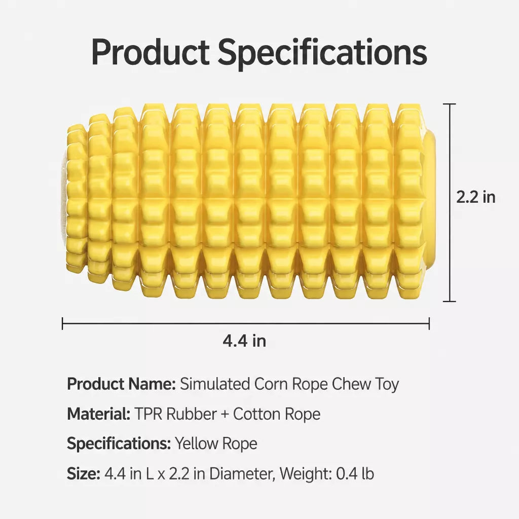 Corn-Shaped TPR Dog Chew Toy with Optional Squeaker