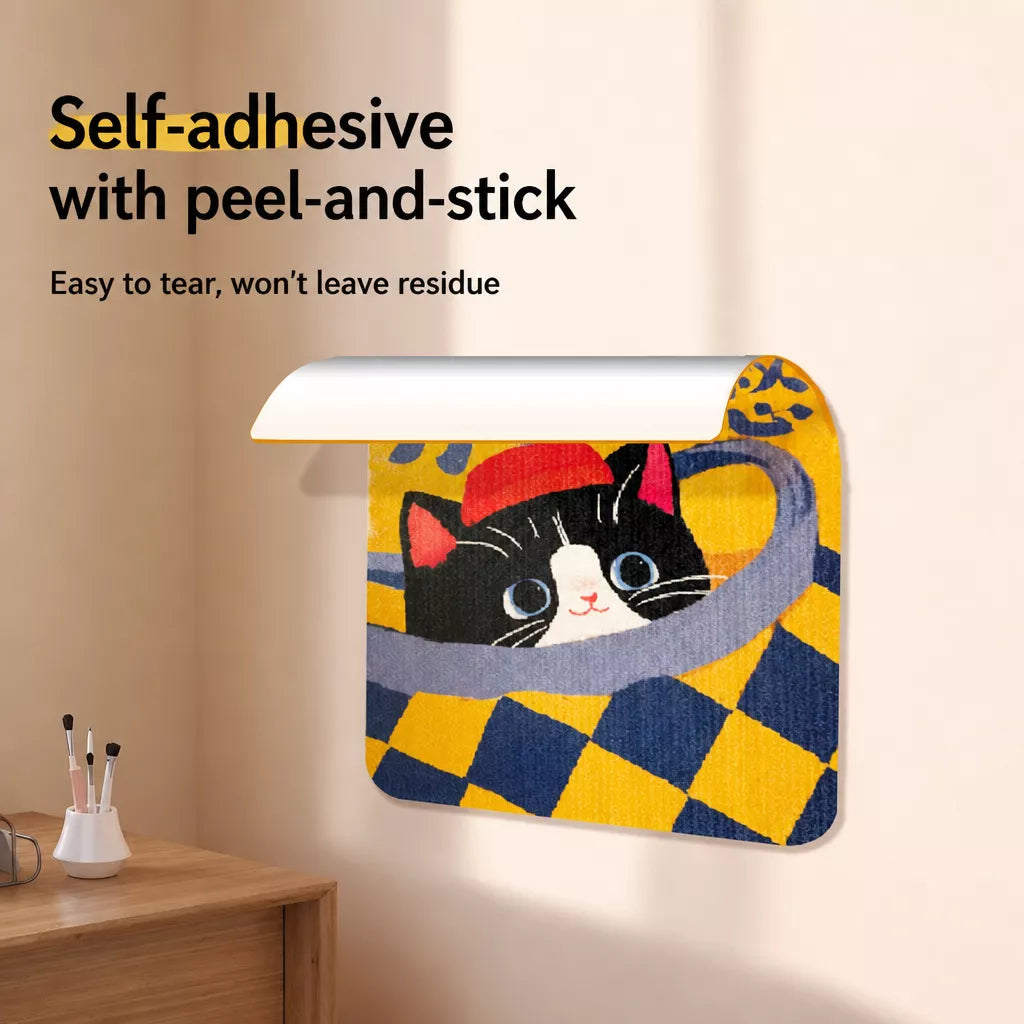 Peel-and-Stick Felt Cat Scratcher Wall Mat
