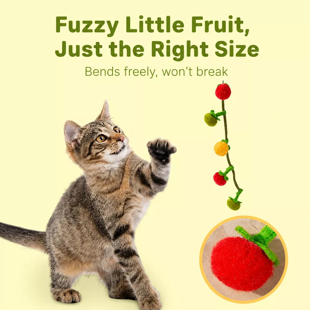 Felt Fruit String Cat Toy with Bell