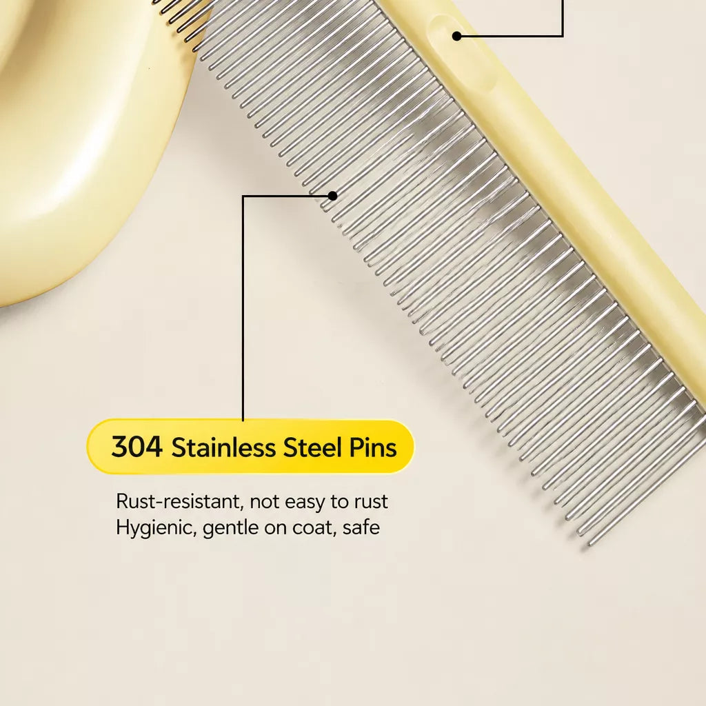 3-Piece Pet Grooming Comb Set for Cats and Dogs