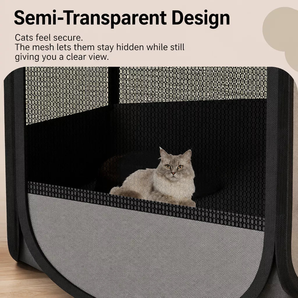 Foldable Enclosed Pet Bed for Cats and Dogs