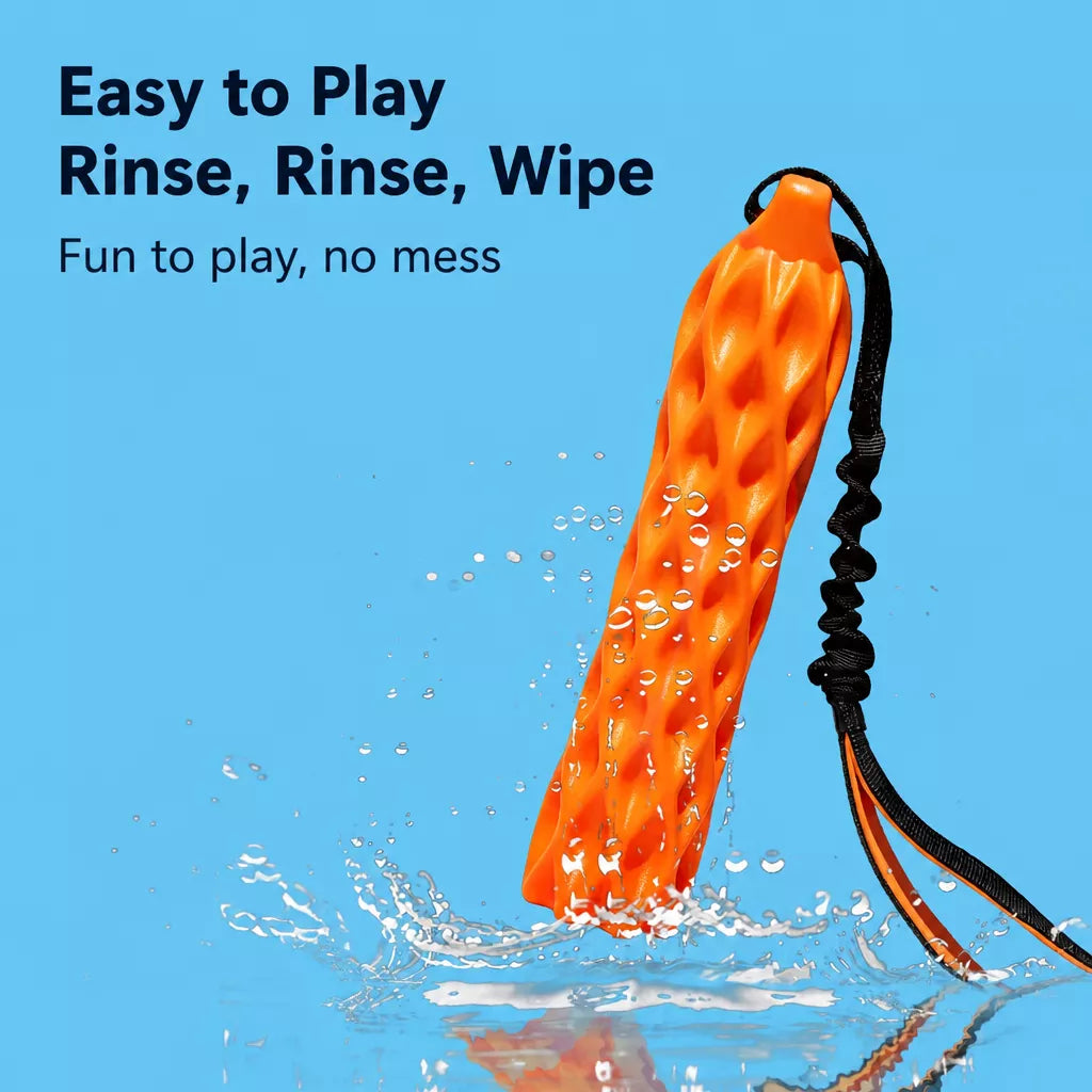 Textured Silicone Squeaky Tug Toy for Dogs