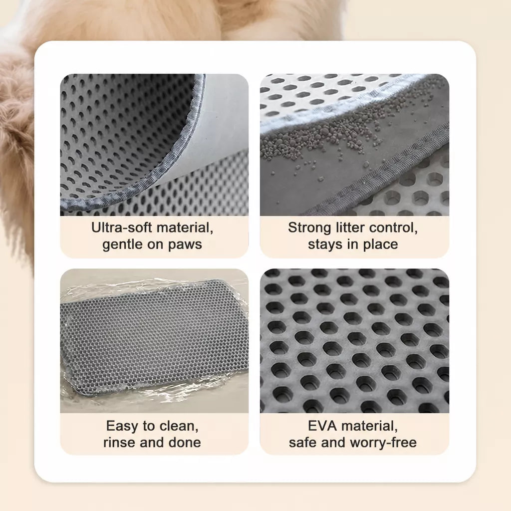 Double-Layer EVA Cat Litter Mat, Cut-to-Fit
