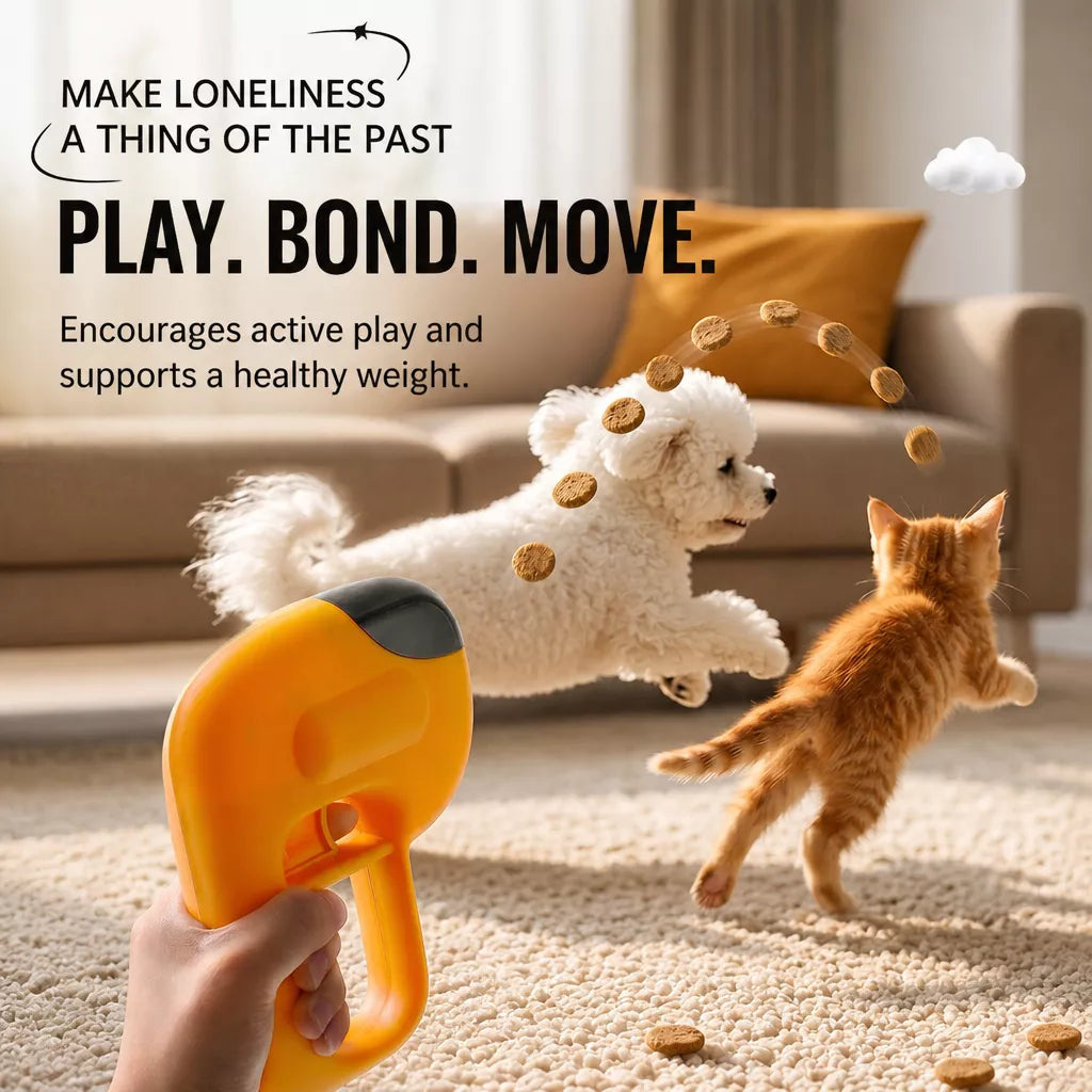Interactive Dog Treat-Dispensing Launcher Toy
