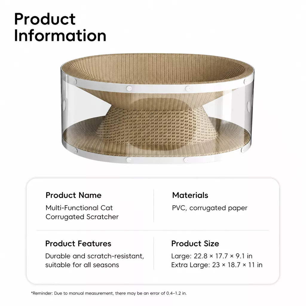 2-in-1 Corrugated Cardboard Cat Scratcher & Tunnel Bed