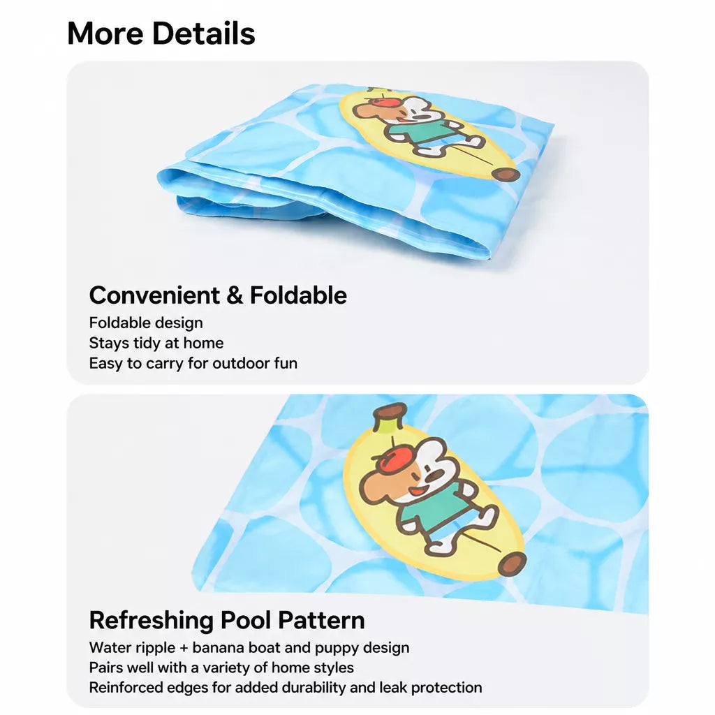 Blue Square Dog Mat