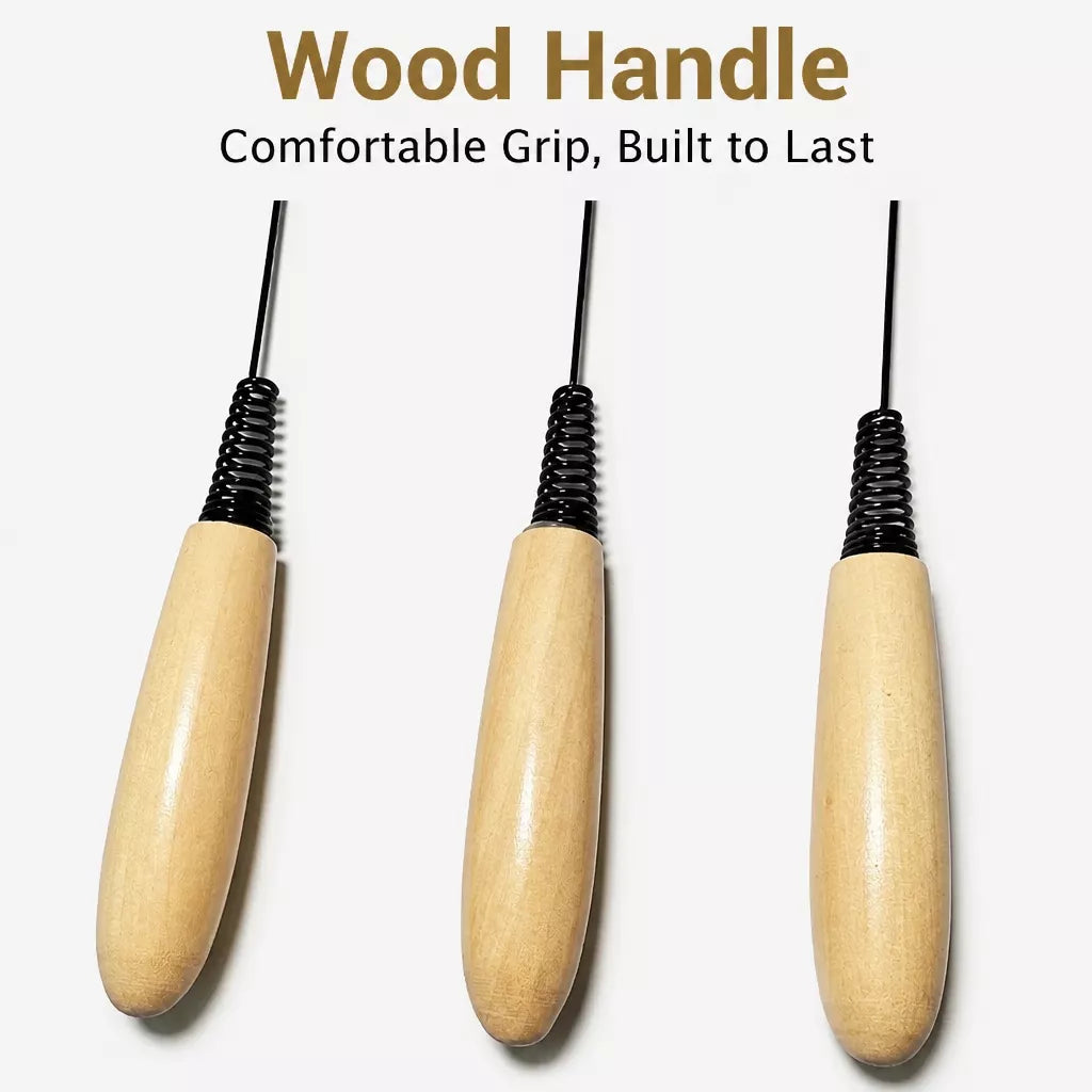 Wooden Cat Teaser Wand with Detachable Feather Bell Attachment