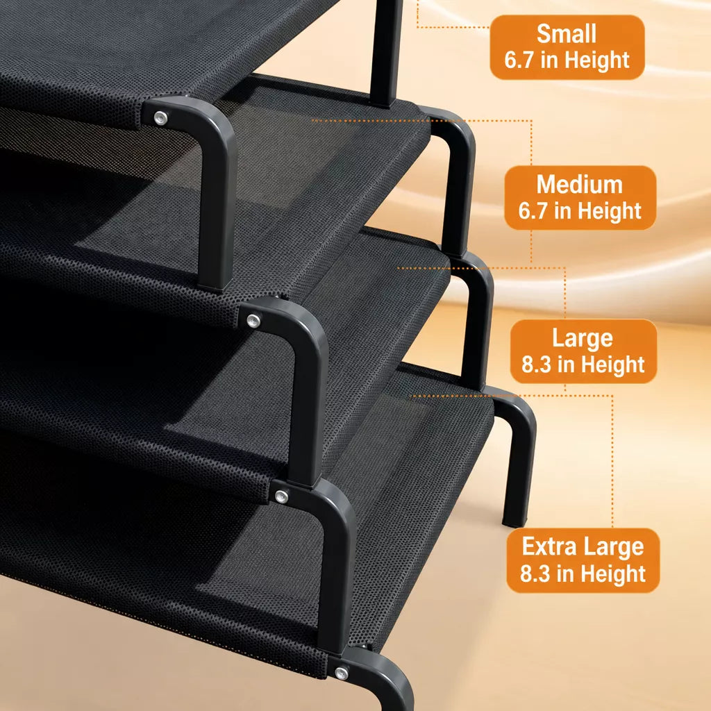Elevated Pet Cot Bed with Removable Washable Nylon Cover