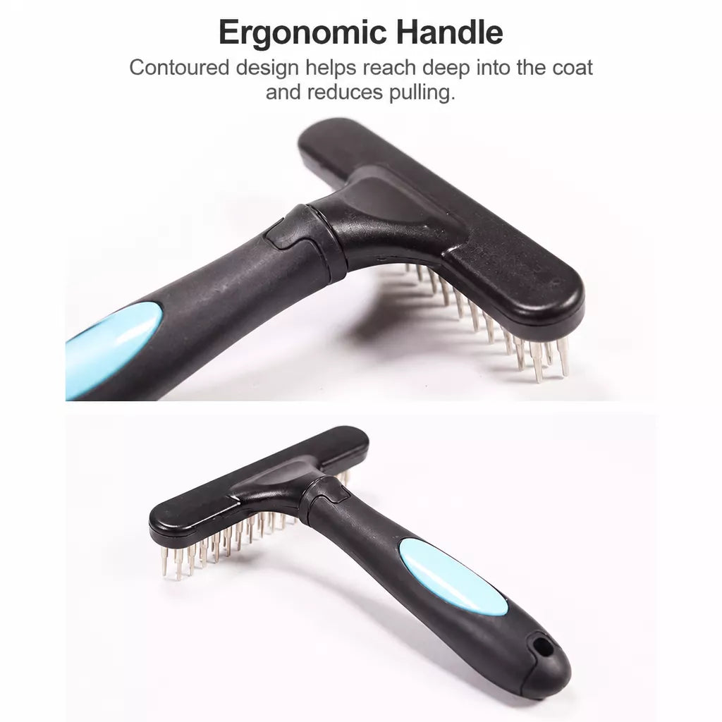 Long-Hair Dog Deshedding Rake Brush