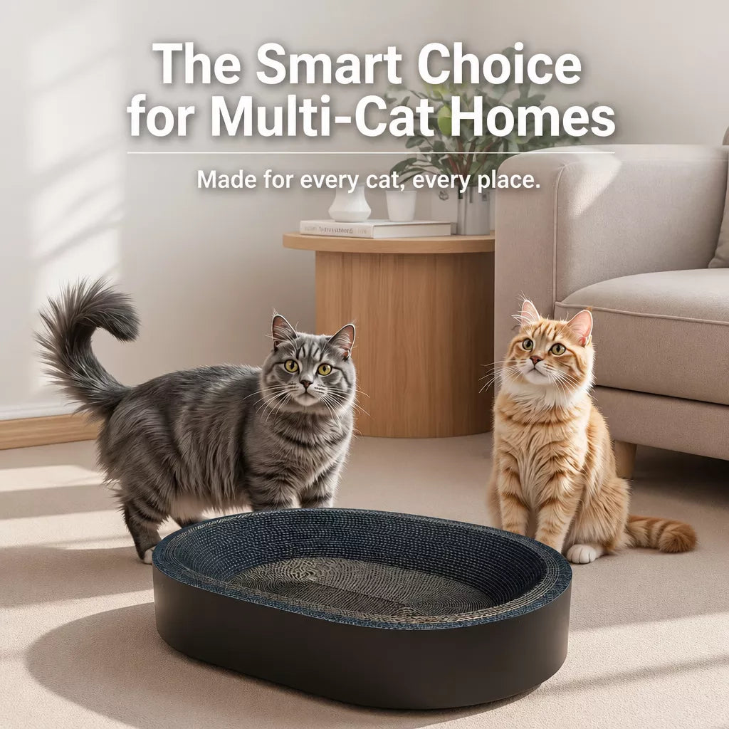Oval Corrugated Cardboard Cat Scratcher Lounge