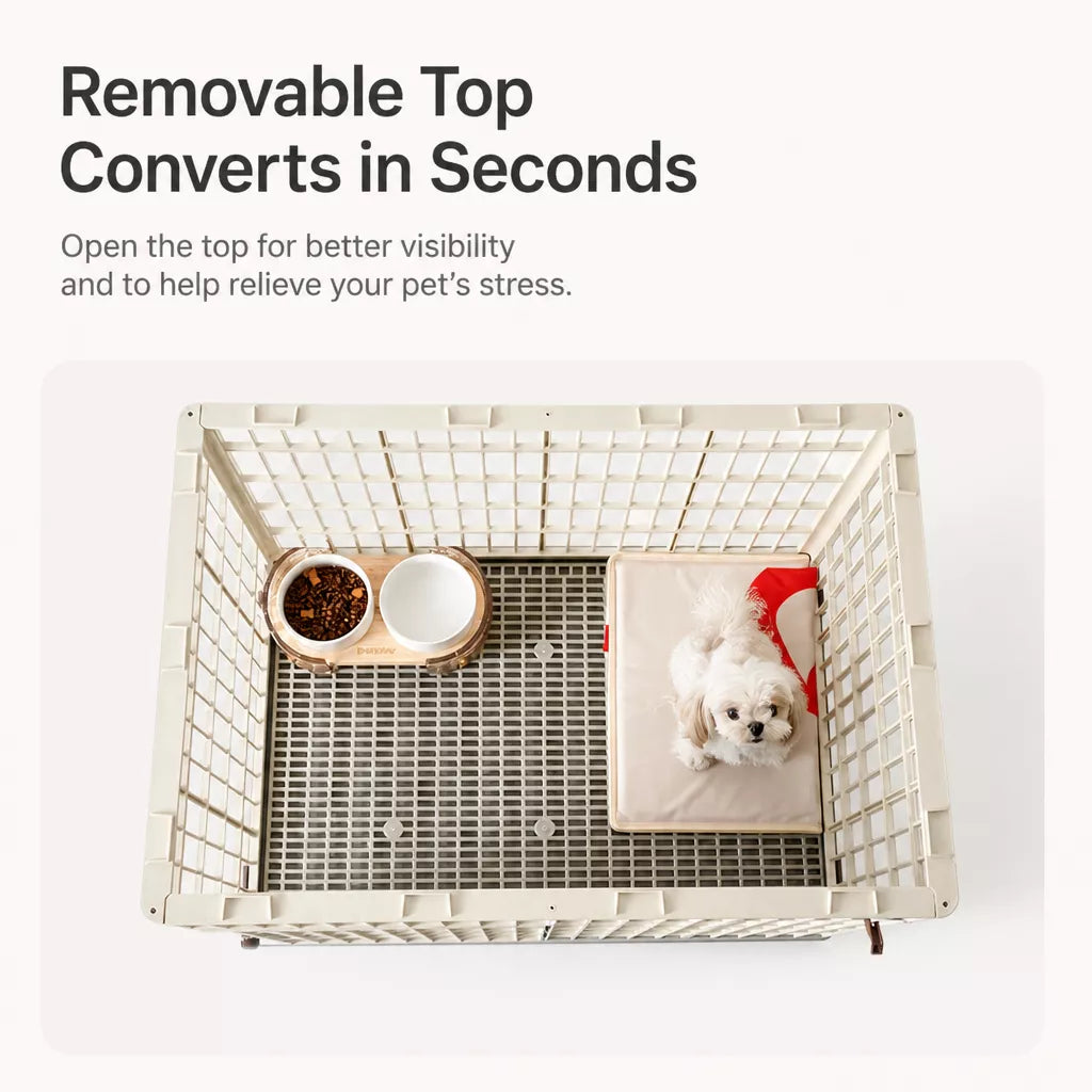 Indoor Pet Crate with Resin Panels and Iron Frame