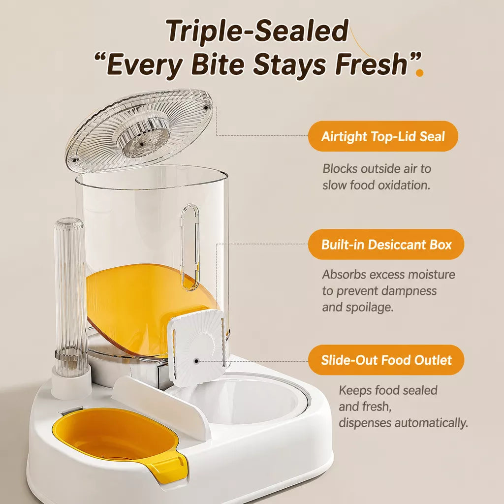 Automatic Pet Feeder with Dual Bowls for Cats & Dogs