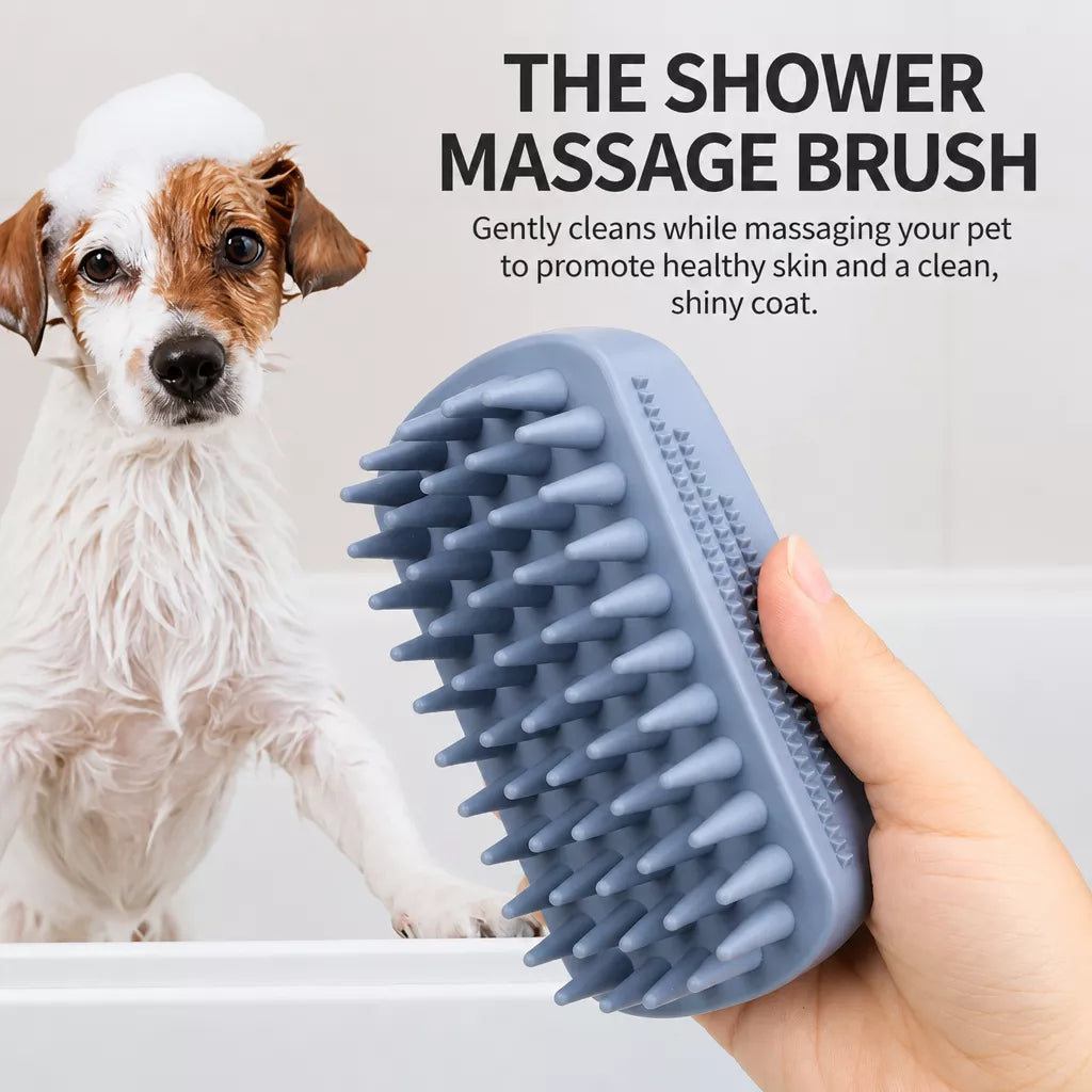Silicone Pet Bath & Grooming Brush for Dogs and Cats