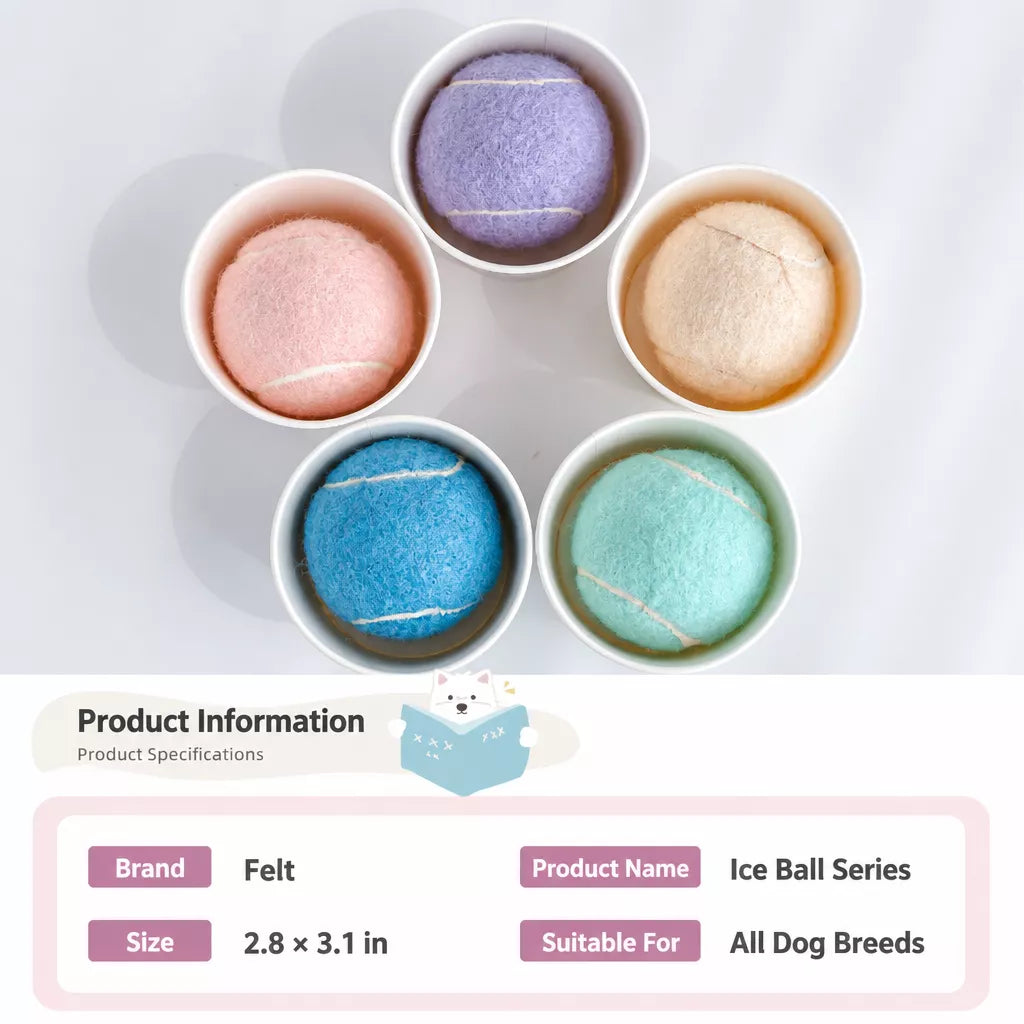 Ice Cream-Style Interactive Dog Ball with Storage Box