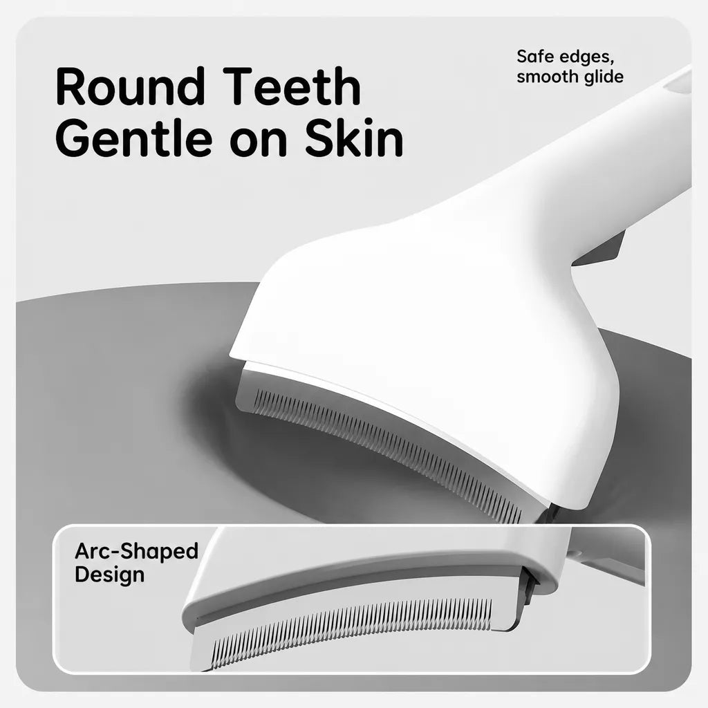 Curved-Tooth Pet Grooming Comb for Cats and Dogs
