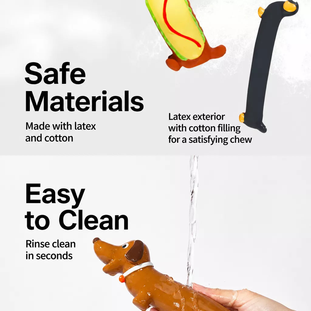 Long Latex Squeaky Dog Toy for Small and Medium Dogs