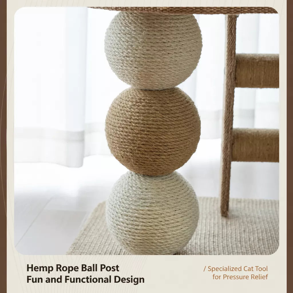 Low-Profile Cat Tree with Sisal Scratching Mat