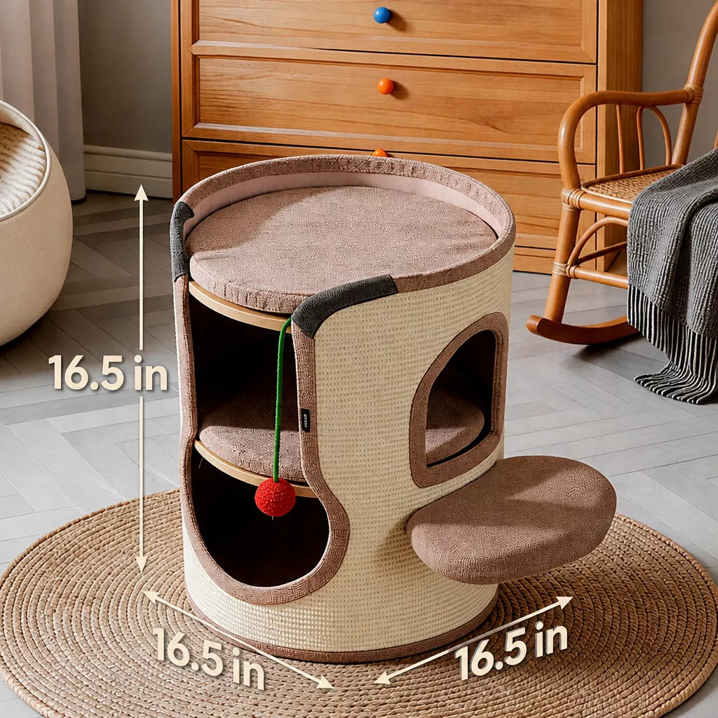 Cat Scratching Barrel Climbing Tower