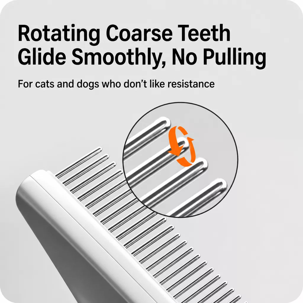 Dog & Cat Detangling Rake Comb for Long-Haired Coats