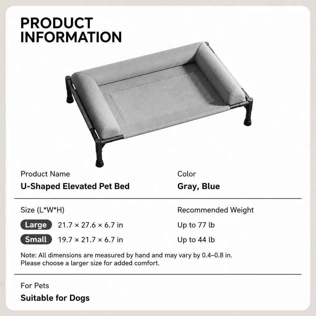 Elevated Faux Leather Dog Bed with Removable, Washable Design