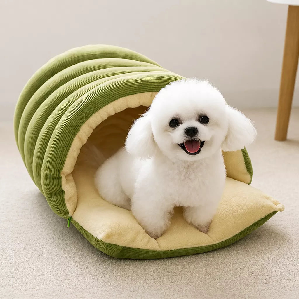 Semi-Enclosed Cat & Dog Bed with Removable Washable Cover