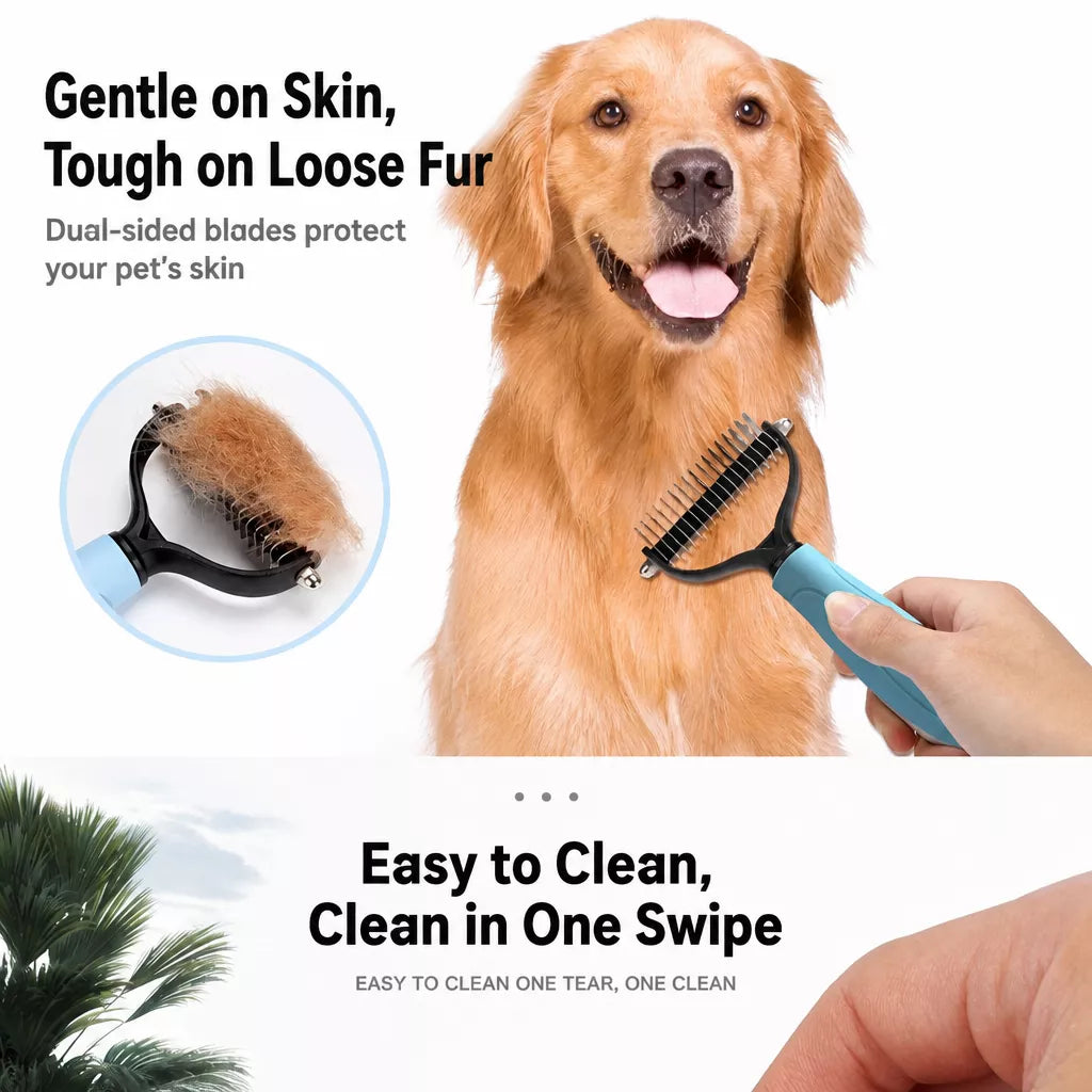 Pet Grooming Comb for Dogs and Cats – Detangling & Deshedding