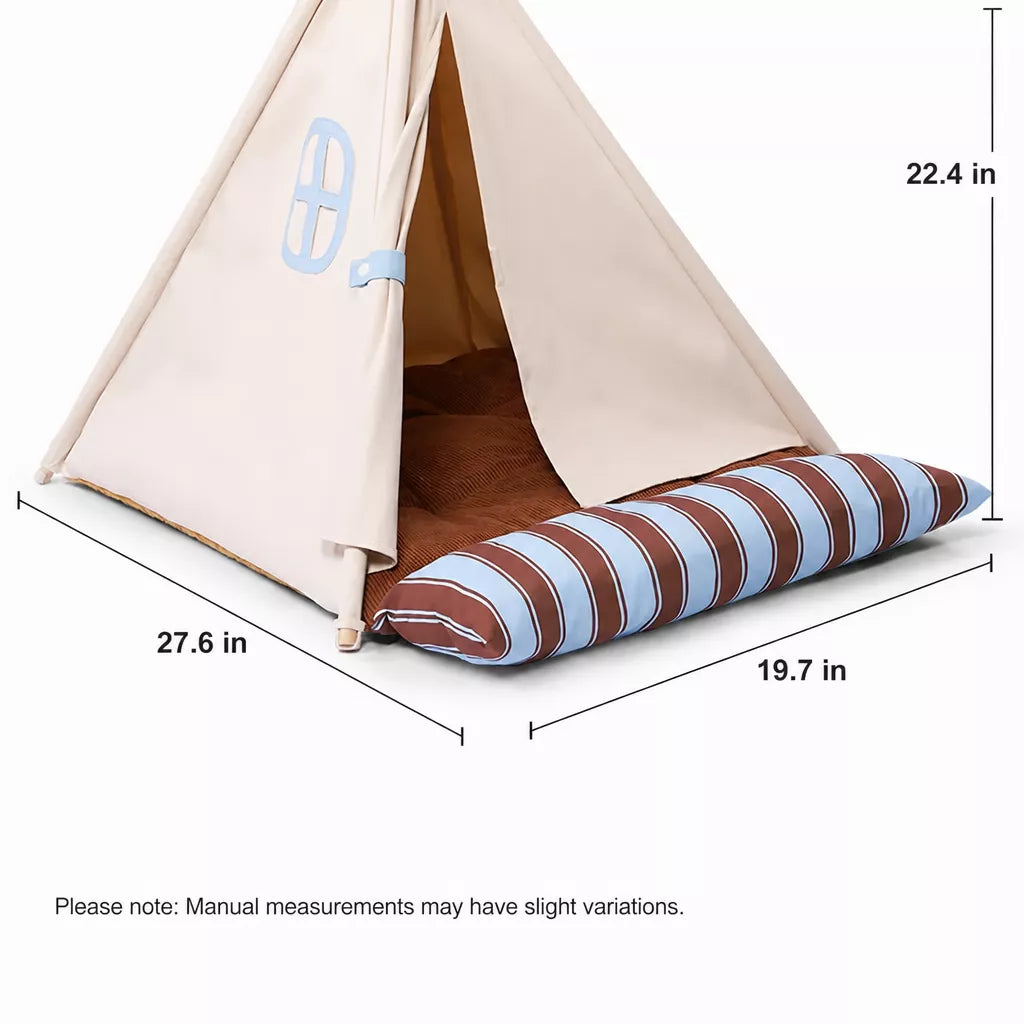 Semi-Enclosed Tent Bed for Small Dogs and Cats