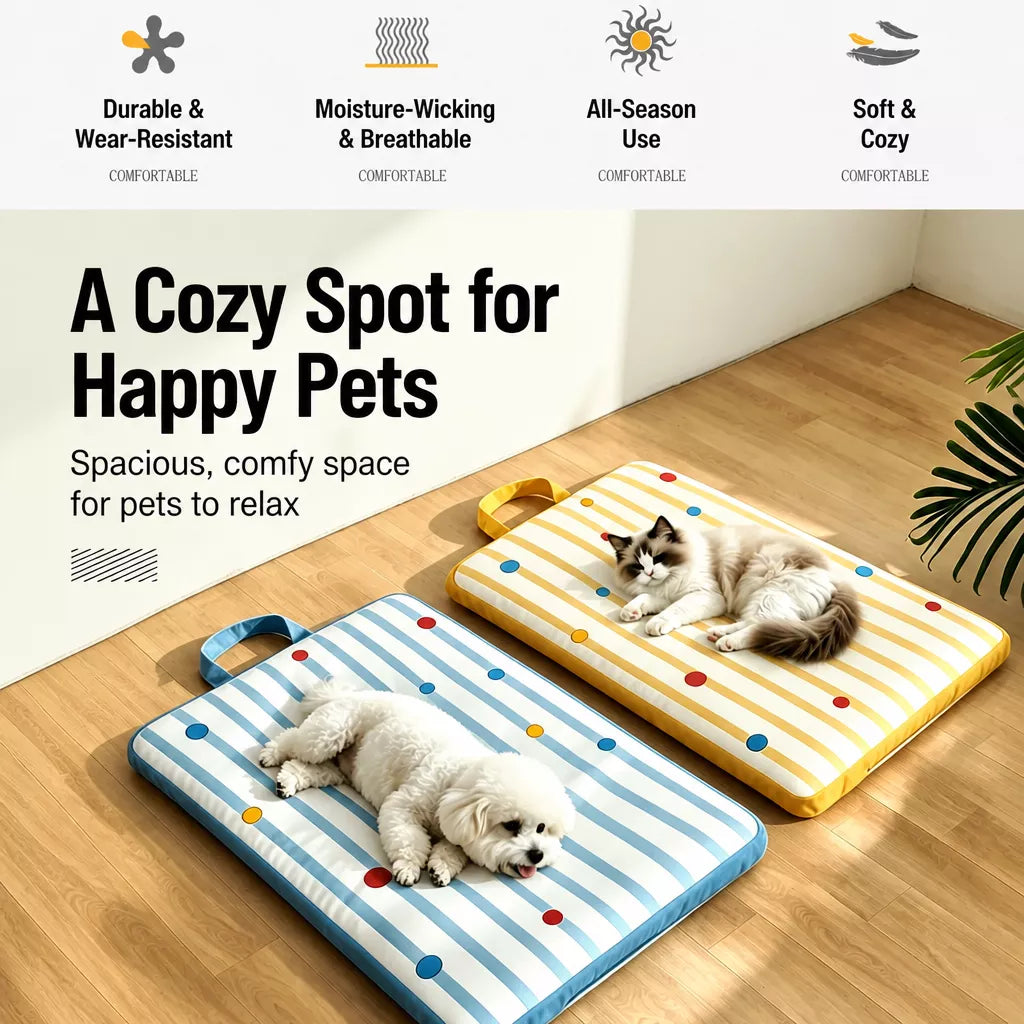 Waterproof Striped Pet Bed Mat for Dogs & Cats