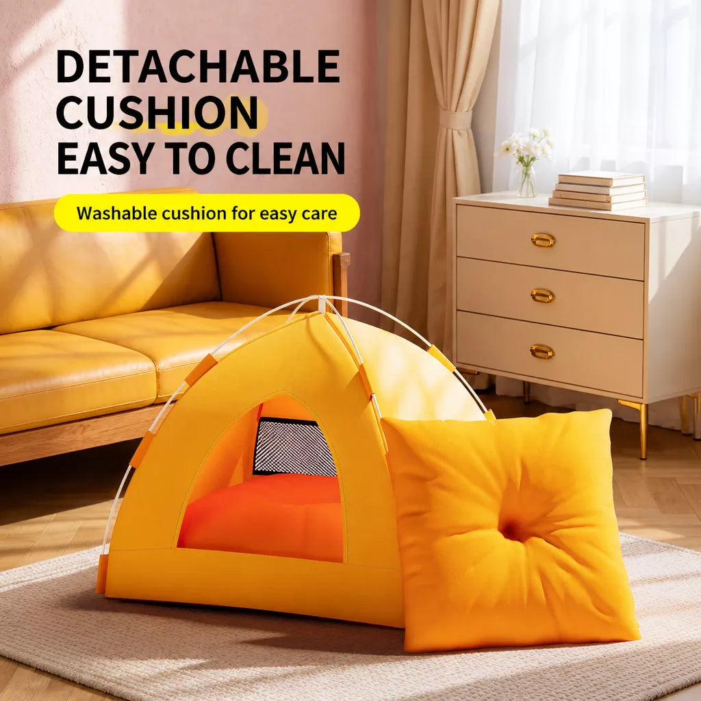 Tent-Style Pet Bed with Removable, Washable Cover