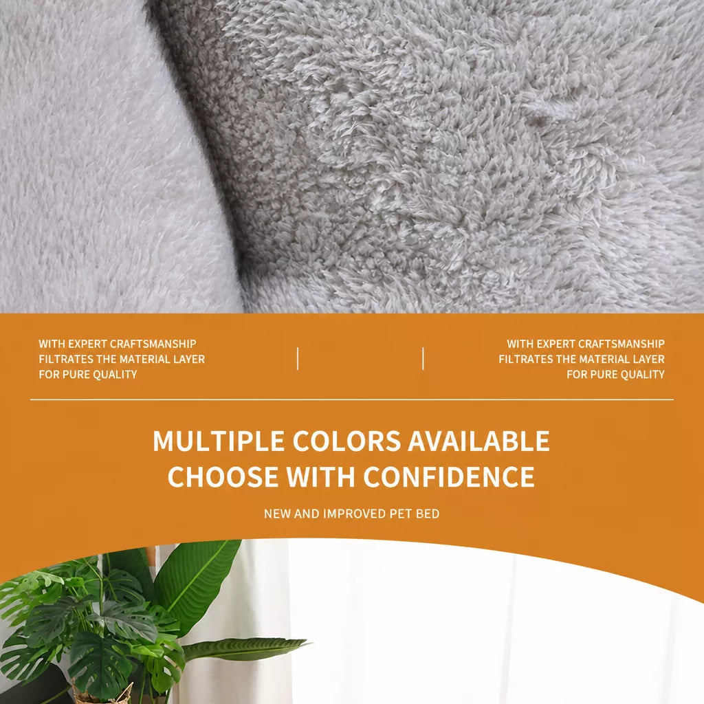 Semi-Enclosed Plush Sofa-Style Pet Bed for Cats and Small Dogs