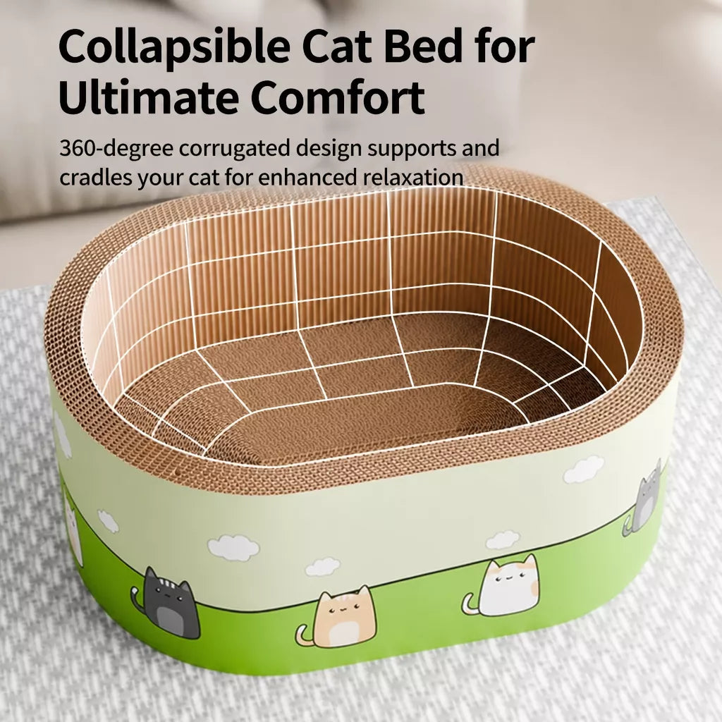 Deep Corrugated Cardboard Cat Scratcher Bed