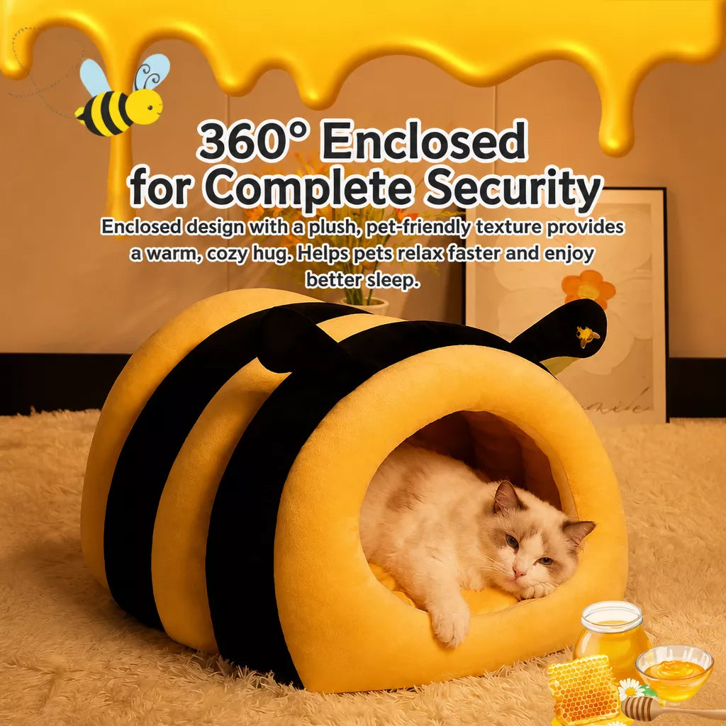 Enclosed Tent-Style Pet Bed for Cats and Small Dogs
