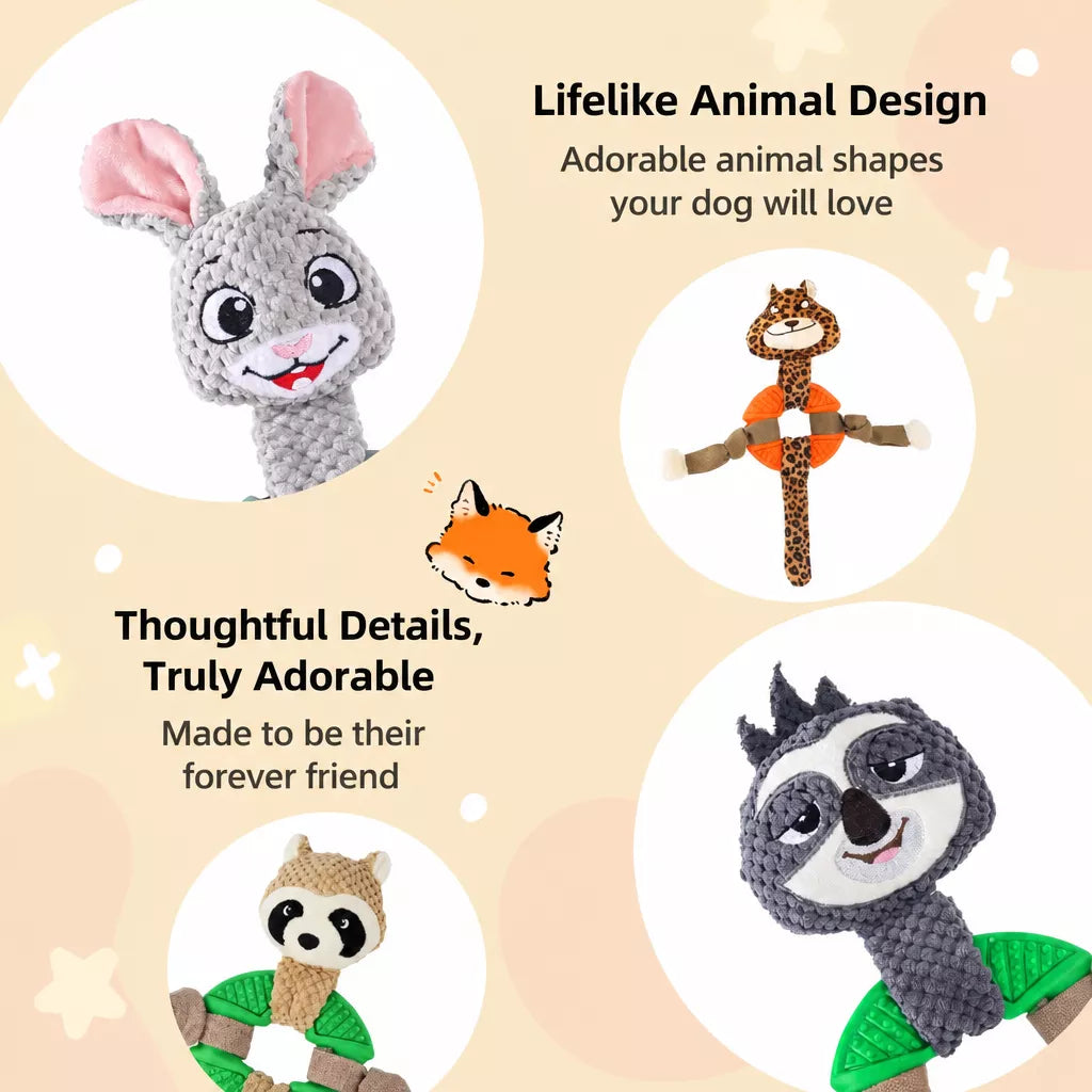 Squeaky Plush Dog Toy for Chewing and Play