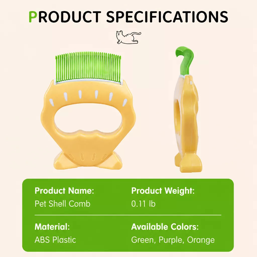 Shell-Shaped Pet Deshedding Comb