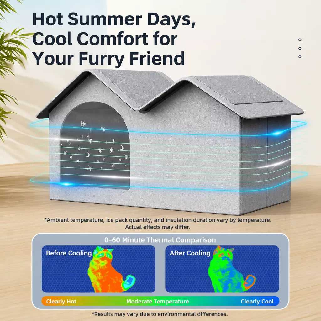 Enclosed Nylon Cat Bed with Ice Pack Inserts