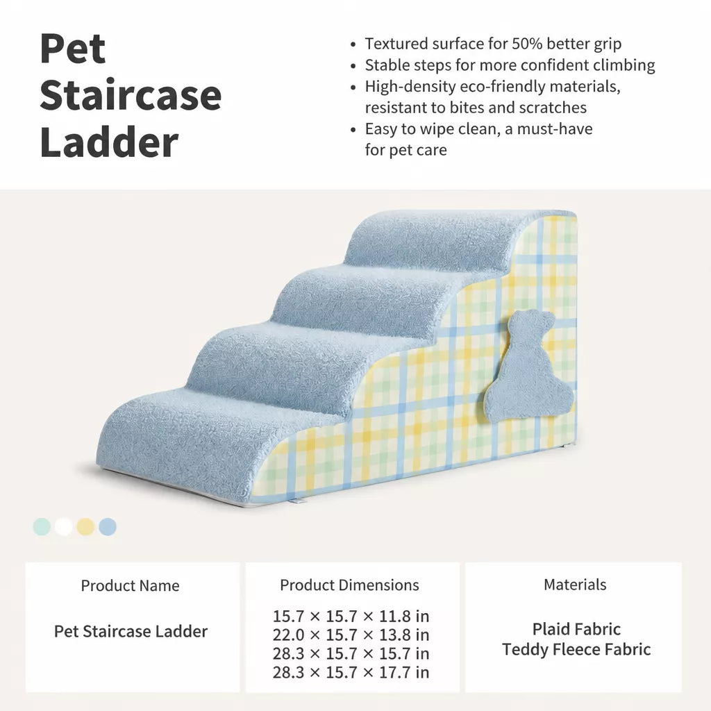 Foam Pet Stairs for Dogs and Cats, 3–5 Steps