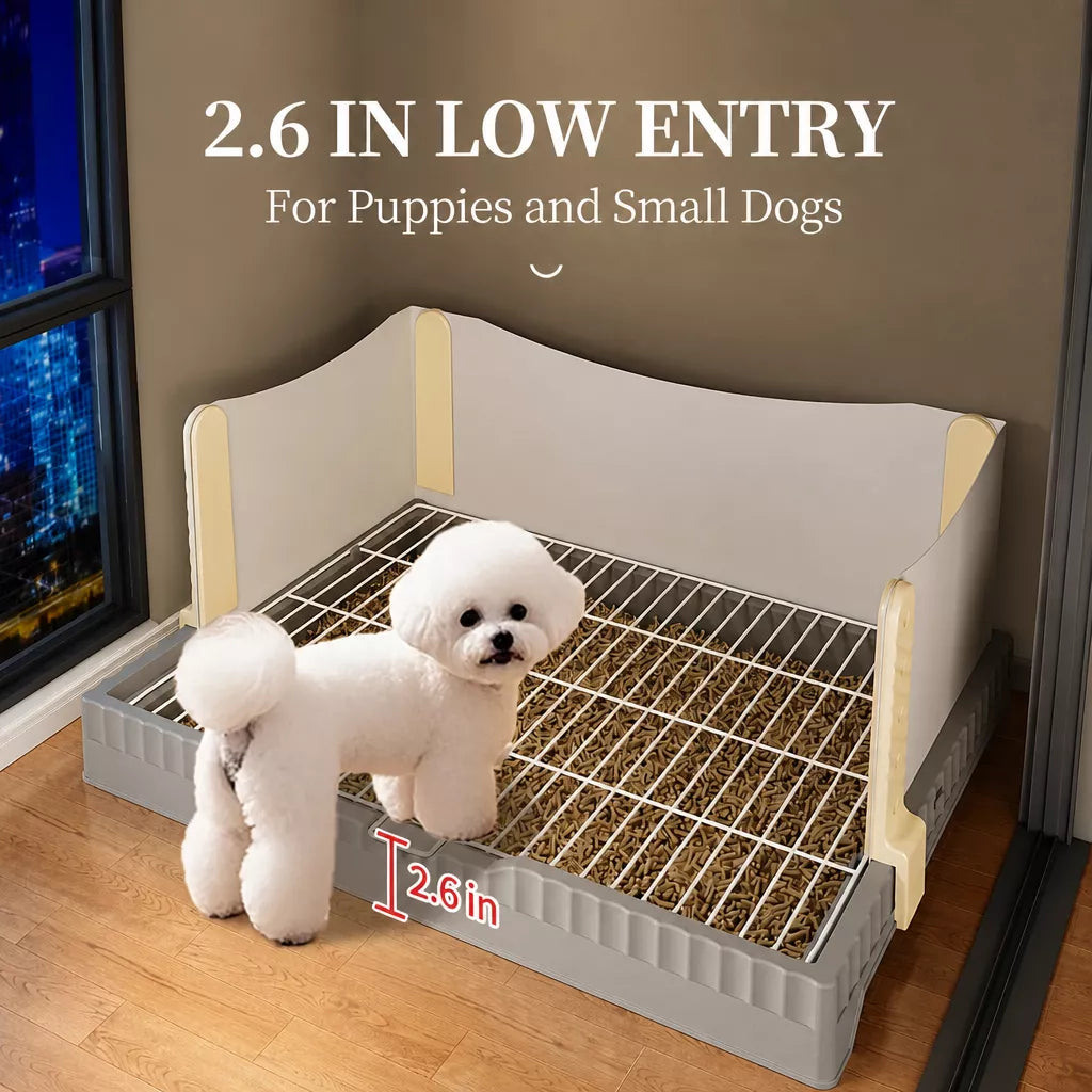 Plastic Dog Potty Tray with Splash Guard and Handle