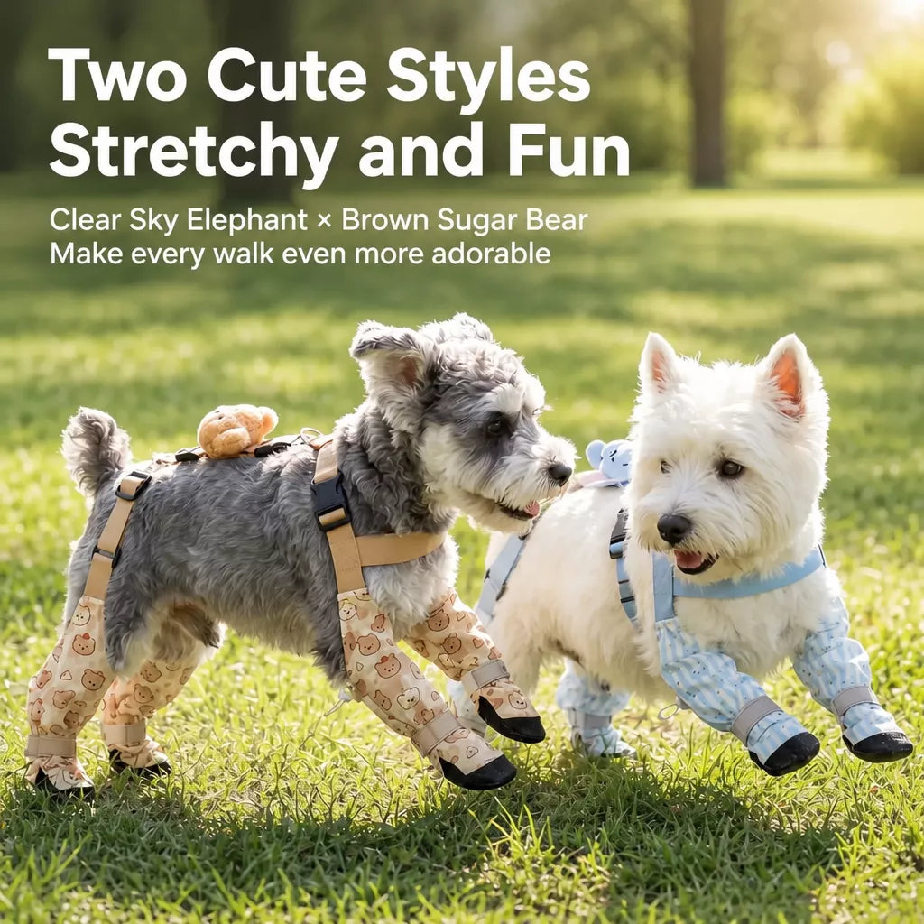 Water-Resistant Dog Jumpsuit with Built-In Paw Covers