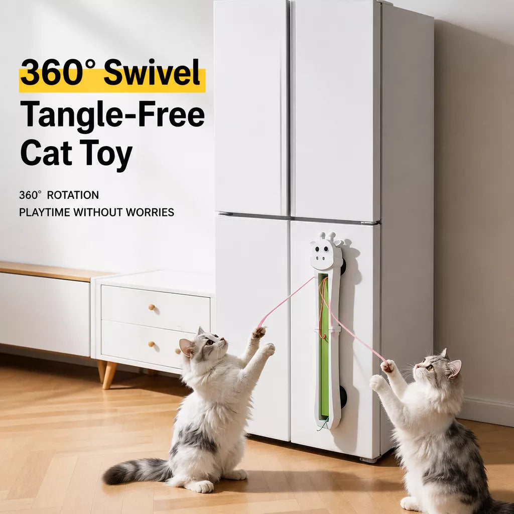 Automatic Wall-Mounted Interactive Cat Toy with Rotating Rope