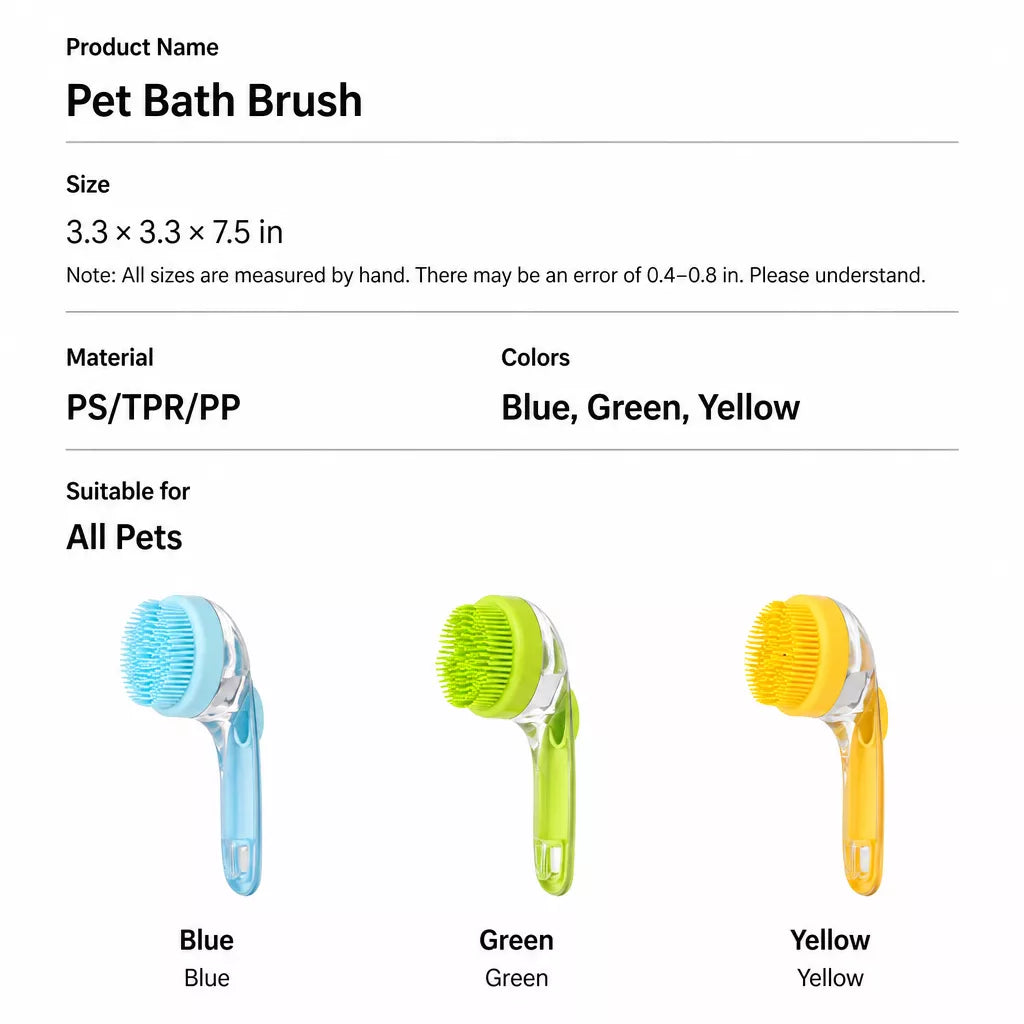 Pet Bath Brush for Dogs and Cats