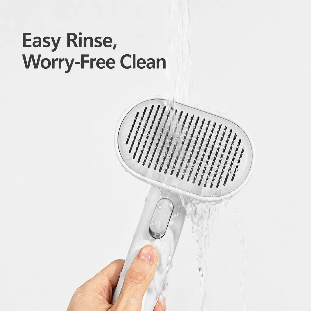 2-in-1 Dog & Cat Grooming Brush with Detangling Comb