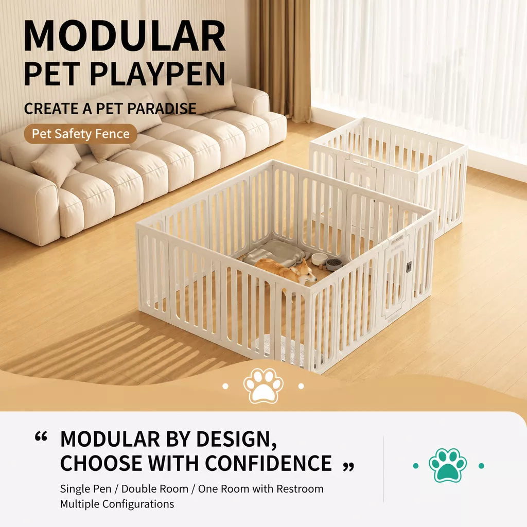 Indoor Pet Playpen with Door for Small Dogs