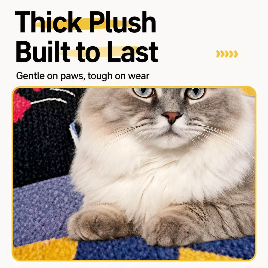 Peel-and-Stick Felt Cat Scratcher Wall Mat