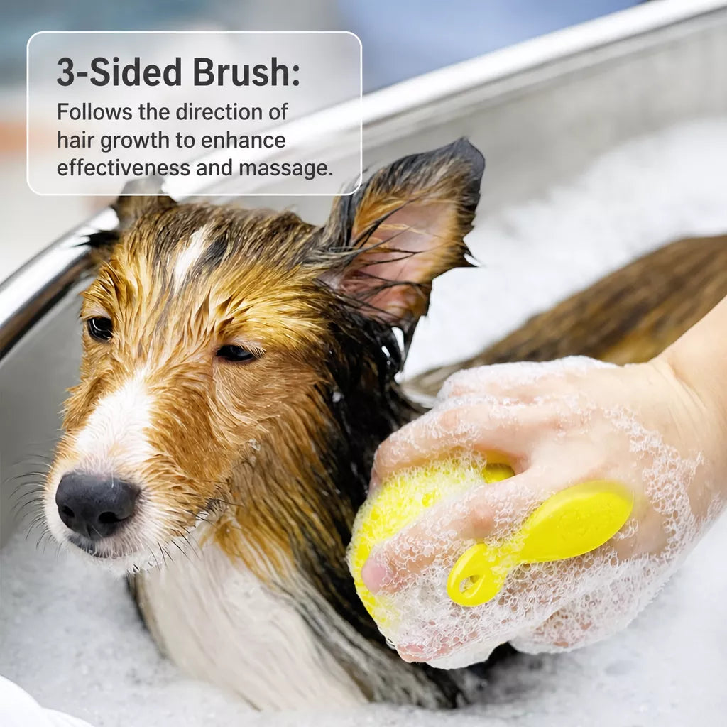 Dog & Cat Bath Brush for Grooming and Loose Hair Removal