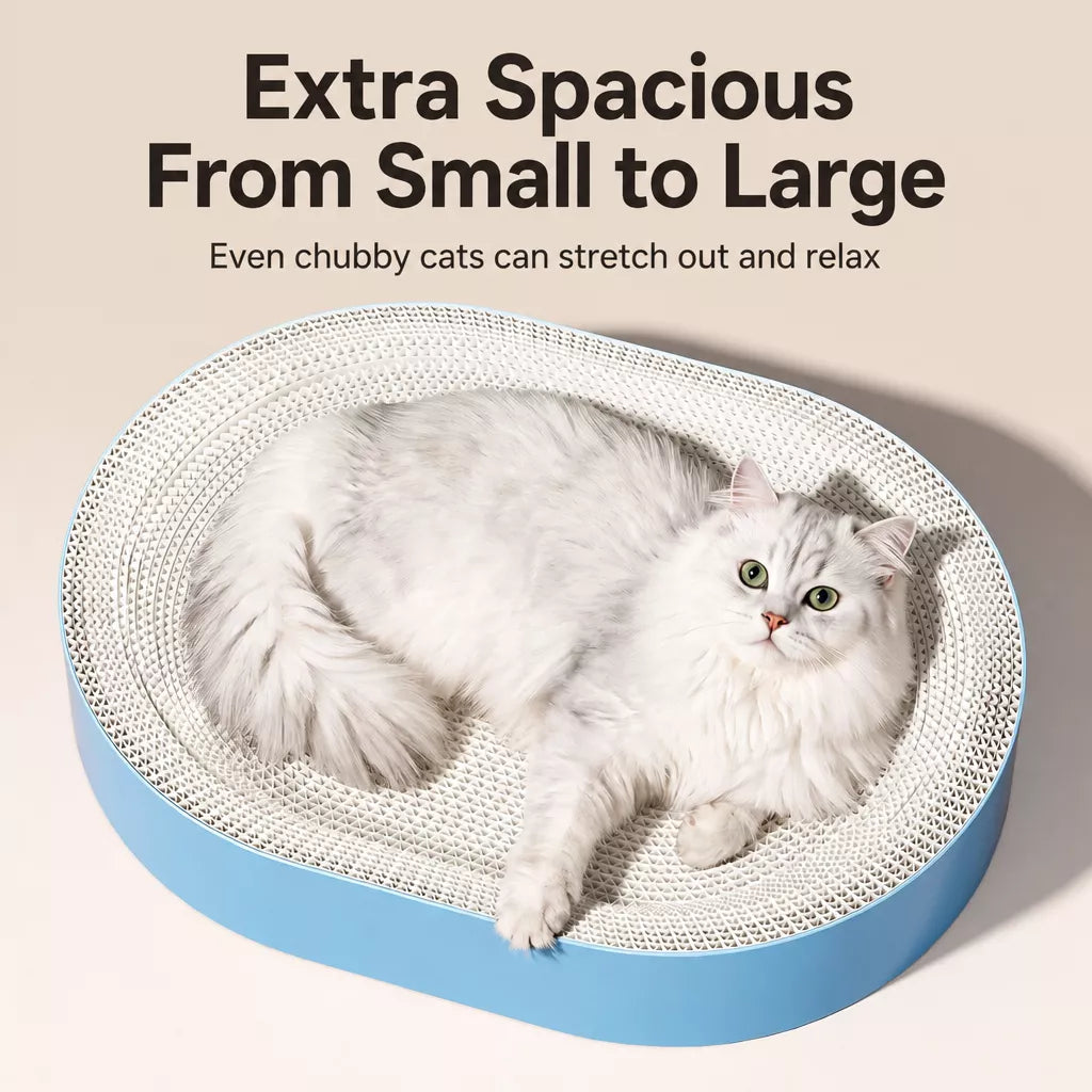 Oval Corrugated Cardboard Cat Scratcher Bed