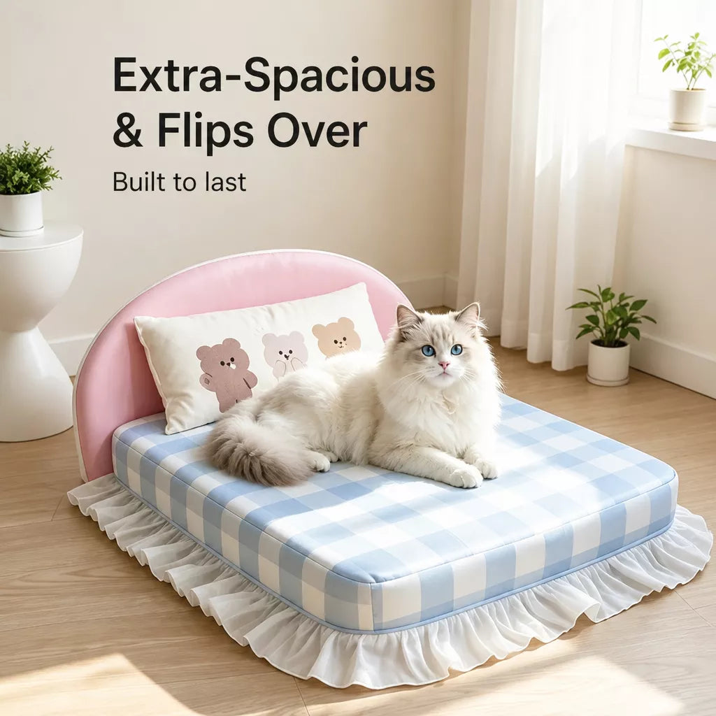 Waterproof Pet Bed with Removable Cover and Pillow