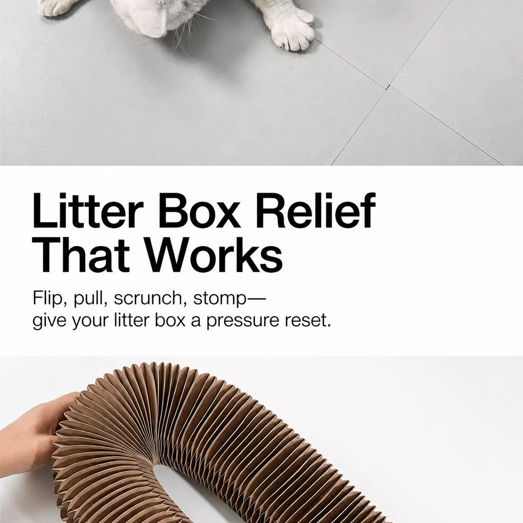 Foldable Accordion Cat Scratcher Toy with Bell